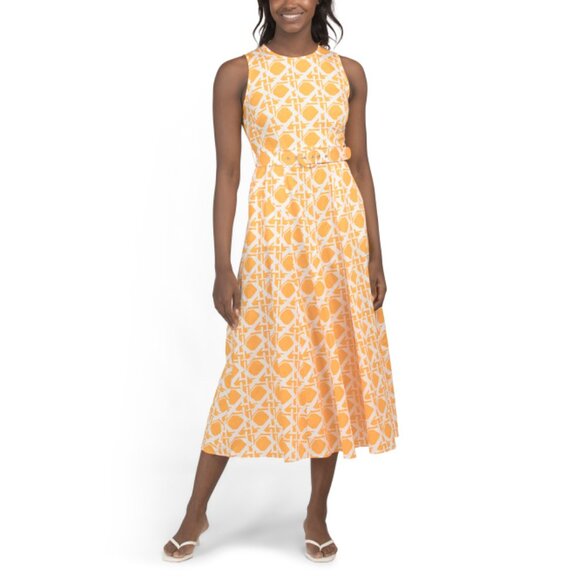 DIANE VON FURSTENBERG Marigold Linen Blend Elliot Maxi Dress